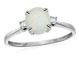 Original Star K™ 7mm Round Genuine Opal Classic 3 stone Engagement Ring style: 305258