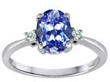 Tommaso Design™ 8x6mm Oval Genuine Tanzanite Engagement Ring style: 305263