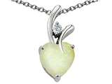 Star K™ 8mm Heart Shape Simulated Opal Pendant Necklace style: 305269