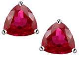 Star K™ Trillion 7mm Created Ruby Earrings Studs style: 305281