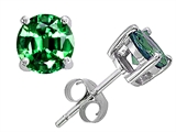 Star K™ Round 7mm Simulated Emerald Earrings Studs style: 305378