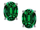 Star K™ Oval 8x6mm Simulated Emerald Earrings Studs style: 305473