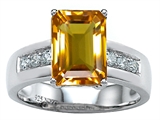 Star K™ Classic Octagon Emerald Cut 9x7 Ring With Simulated Citrine style: 305546