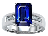 Star K™ Classic 9x7mm Octagon Emerald Cut Created Blue Sapphire Ring style: 305552