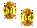 Star K™ Oval 8x6mm Simulated Citrine Earrings Studs style: 305594