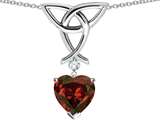 Star K™ Love Knot Pendant Necklace with 8mm Heart Shape Simulated Garnet style: 305808