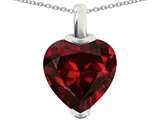Star K™ 10mm Heart Shaped Simulated Garnet Pendant Necklace style: 305841
