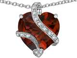 Star K™ Large 15mm Heart Shape Simulated Garnet Love Pendant Necklace style: 305993