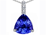 Star K™ Large 12mm Trillion Cut Simulated Tanzanite Pendant Necklace style: 306027