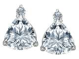 Star K™ 7mm Trillion Cut Genuine White Topaz Earrings Studs style: 306043