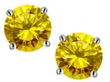 Star K™ Round 7mm Simulated Citrine Earrings Studs style: 306352