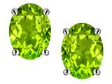 Star K™ Oval 8x6mm Simulated Peridot Earrings Studs style: 306410