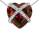 Star K™ Large Prisoner of Love Heart Pendant Necklace with 15mm Heart Shape Simulated Garnet style: 306497