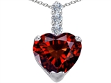 Star K™ Large 12mm Heart Shape Simulated Garnet Pendant Necklace style: 306533