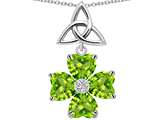 Star K™ Lucky Shamrock Celtic Knot Made with Heart 6mm Simulated Peridot Pendant Necklace style: 306740