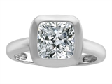 Star K™ 8mm Cushion-Cut Solitaire Ring With Genuine White Topaz style: 306865