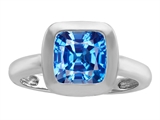Star K™ 8mm Cushion-Cut Solitaire Ring With Simulated Blue Topaz style: 306870