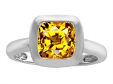 Star K™ 8mm Cushion-Cut Solitaire Ring With Simulated Citrine style: 306871