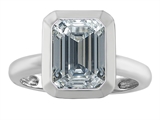 Star K™ 9x7mm Emerald Cut Octagon Solitaire Ring With Genuine White Topaz style: 306970