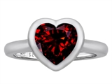 Star K™ 8mm Heart Shape Solitaire Ring With Simulated Garnet style: 306977