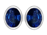 Star K™ 8x6mm Oval Created Sapphire Earrings Studs style: 307082