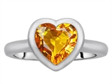 Star K™ 8mm Heart Shape Solitaire Ring With Simulated Citrine style: 307213