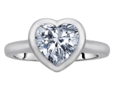 Star K™ 8mm Heart Shape Solitaire Ring With Genuine White Topaz style: 307214