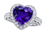 Star K™ Large 10mm Heart Shape Simulated Amethyst Wedding Ring style: 307412