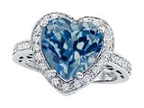 Star K™ Large 10mm Heart Shape Simulated Blue Topaz Wedding Ring style: 307414