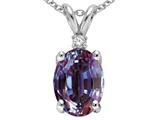 Tommaso Design™ Oval 8x6mm Simulated Alexandrite Pendant Necklace style: 307425