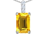 Star K™ Large 14x10mm Emerald Cut Simulated Citrine Pendant Necklace style: 307459