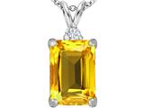 Star K™ Large 14x10mm Emerald Cut Simulated Citrine Pendant Necklace style: 307474