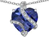 Star K™ Large 15mm Heart Shape Simulated Tanzanite Love Pendant Necklace style: 307515