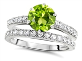 Star K™ Round 7mm Simulated Peridot and Cubic Zirconia Wedding Ring style: 307693