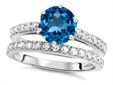 Star K™ Round 7mm Simulated Blue Topaz Wedding Ring style: 307694