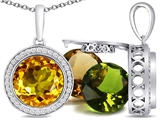 Switch-It Gems™ Interchangeable Simulated Citrine Pendant Necklace Set with 12 Round 10mm Simulated Birth Months Include style: 308015
