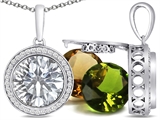Switch-It Gems™ Interchangeable Simulated White Topaz Pendant Necklace Set with 12 Round 10mm Simulated Birth Months Inc style: 308016
