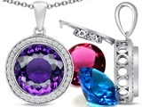 Switch-It Gems™ Interchangeable Simulated Amethyst Halo Pendant Necklace 12 Round 12mm Simulated Birth Months Includ style: 308024