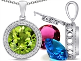 Switch-It Gems™ Interchangeable Simulated Peridot Halo Pendant Necklace Set Round 12mm Simulated Birth Months Include style: 308031