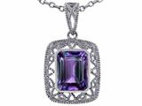Star K™ Emerald Cut Simulated Alexandrite Pendant Necklace style: 308211