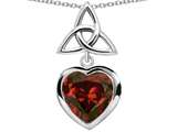 Star K™ Love Knot Pendant Necklace with Heart 9mm Simulated Garnet style: 308328