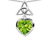 Star K™ Love Knot Pendant Necklace with Heart 9mm Simulated Peridot style: 308329