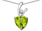 Star K™ Heart Shape 8mm Simulated Peridot and Cubic Zirconia Endless Love Pendant Necklace style: 308508