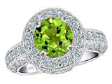 Star K™ 7mm Round Simulated Peridot and Cubic Zirconia Ring style: 308541