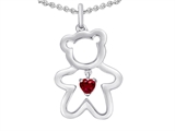 Star K™ Love Teddy Bear with 4mm Heart Shape Created Ruby style: 308576