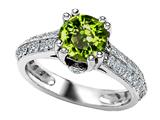 Star K™ Round Simulated Peridot and Cubic Zirconia Ring style: 308815