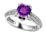 Star K™ Round Simulated Amethyst Ring style: 308818
