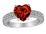 Star K™ 8mm Heart Shape Simulated Garnet Ring style: 308939