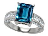 Star K™ 10x8mm Emerald Cut Simulated Blue Topaz Ring style: 309000