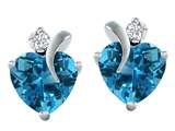 Star K™ 8mm Heart Shape Simulated Blue Topaz Heart Earrings style: 309006